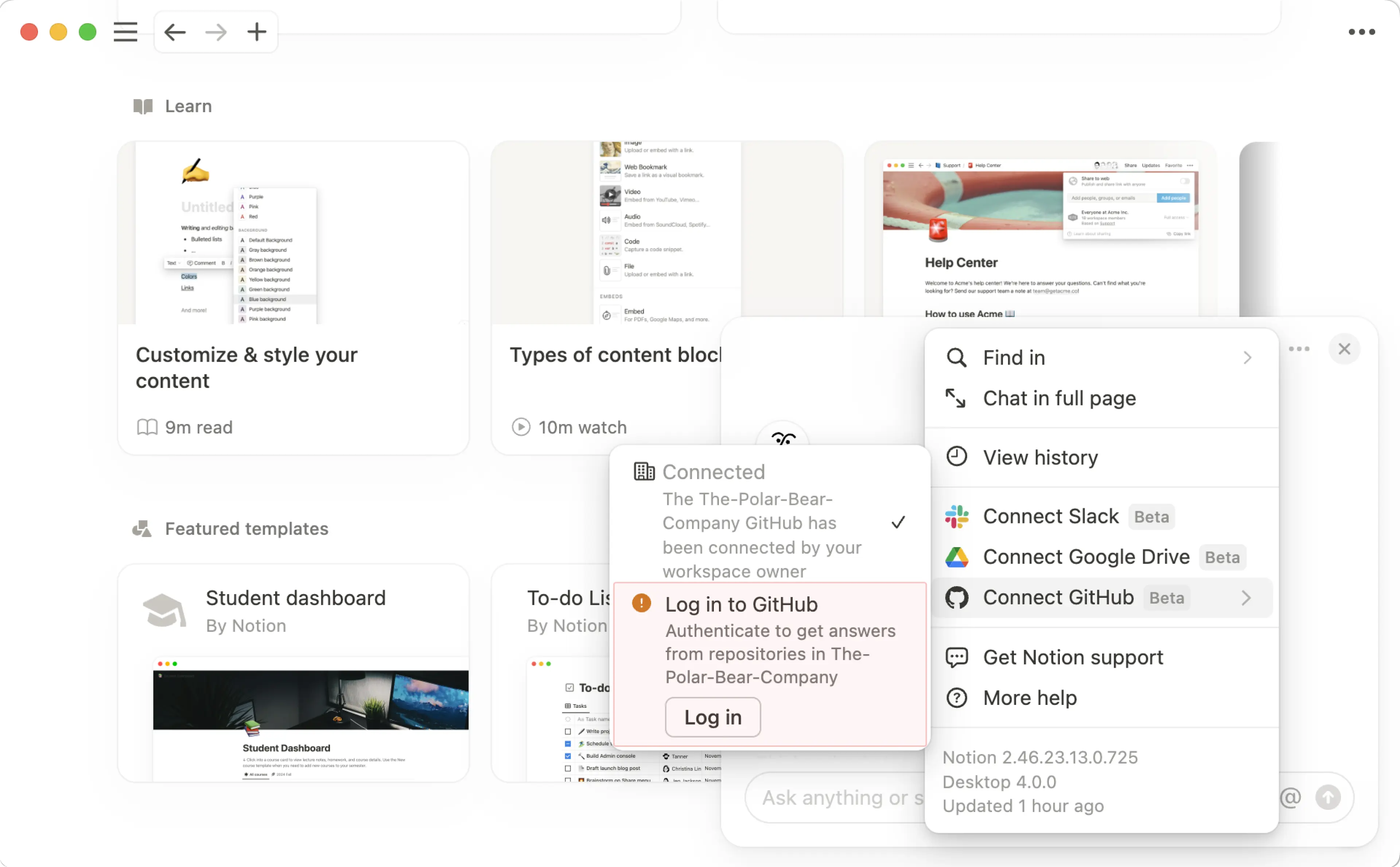 aide : connecteur github pour les membres