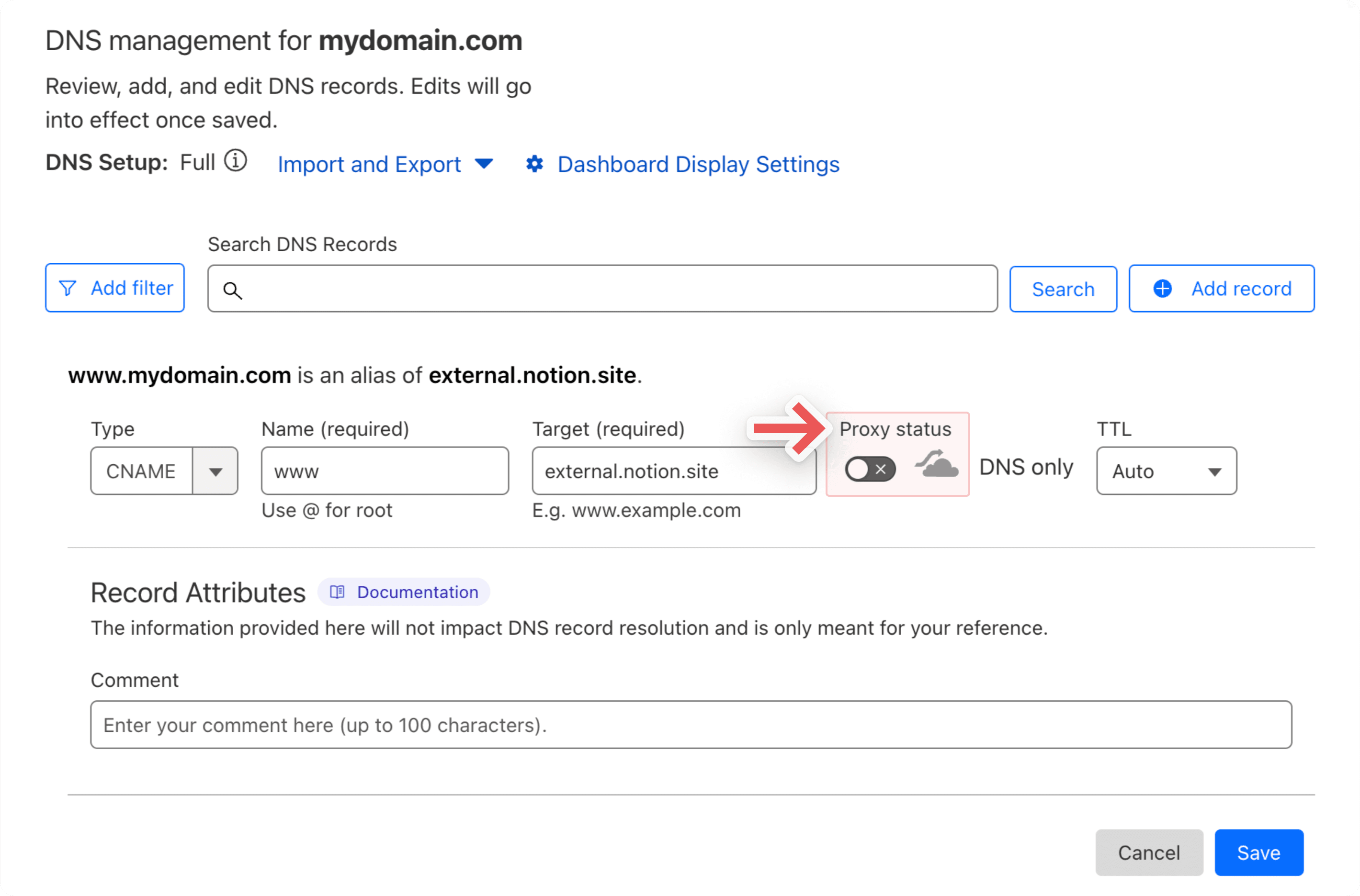 Aide : cloudflare étape 4