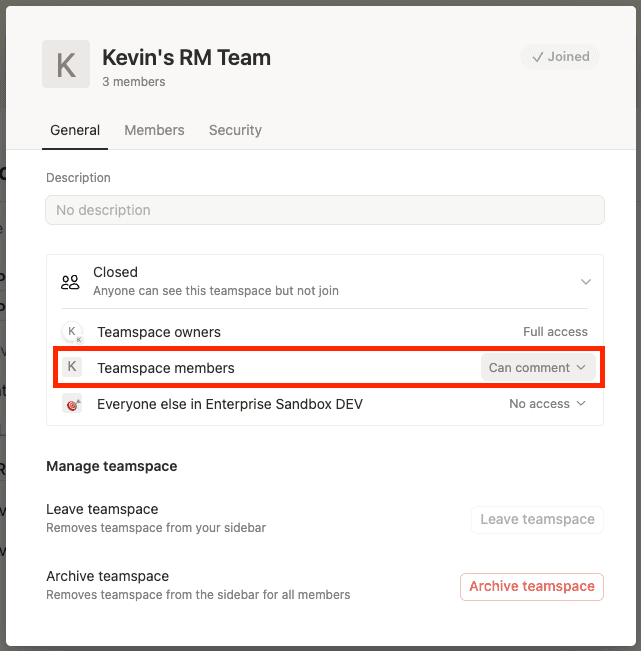 aide : modifier le niveau d’accès des membres classiques dans un espace d’équipe