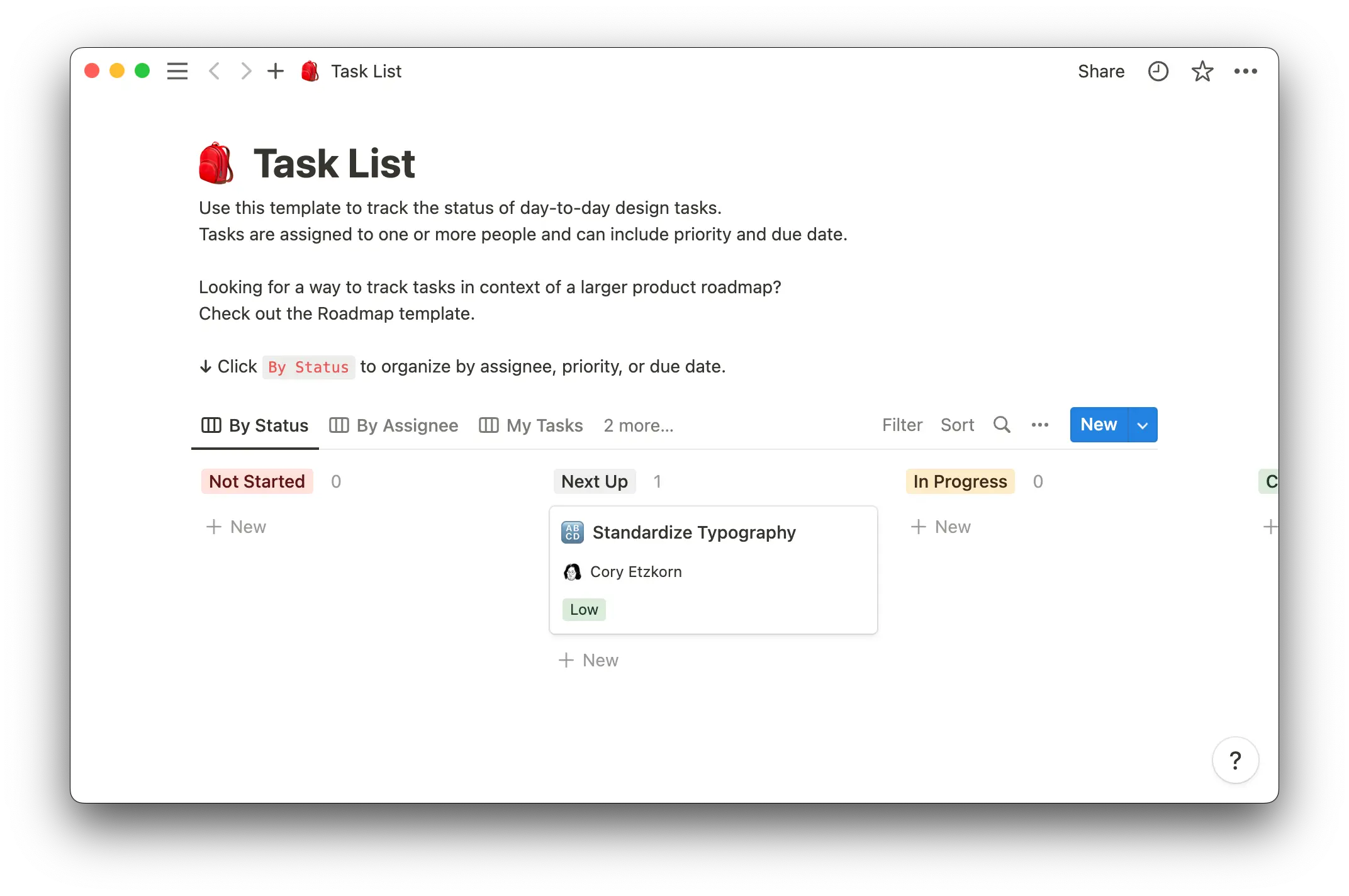 task list template