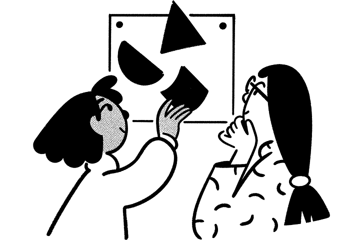 Illustration de deux personnes travaillant ensemble