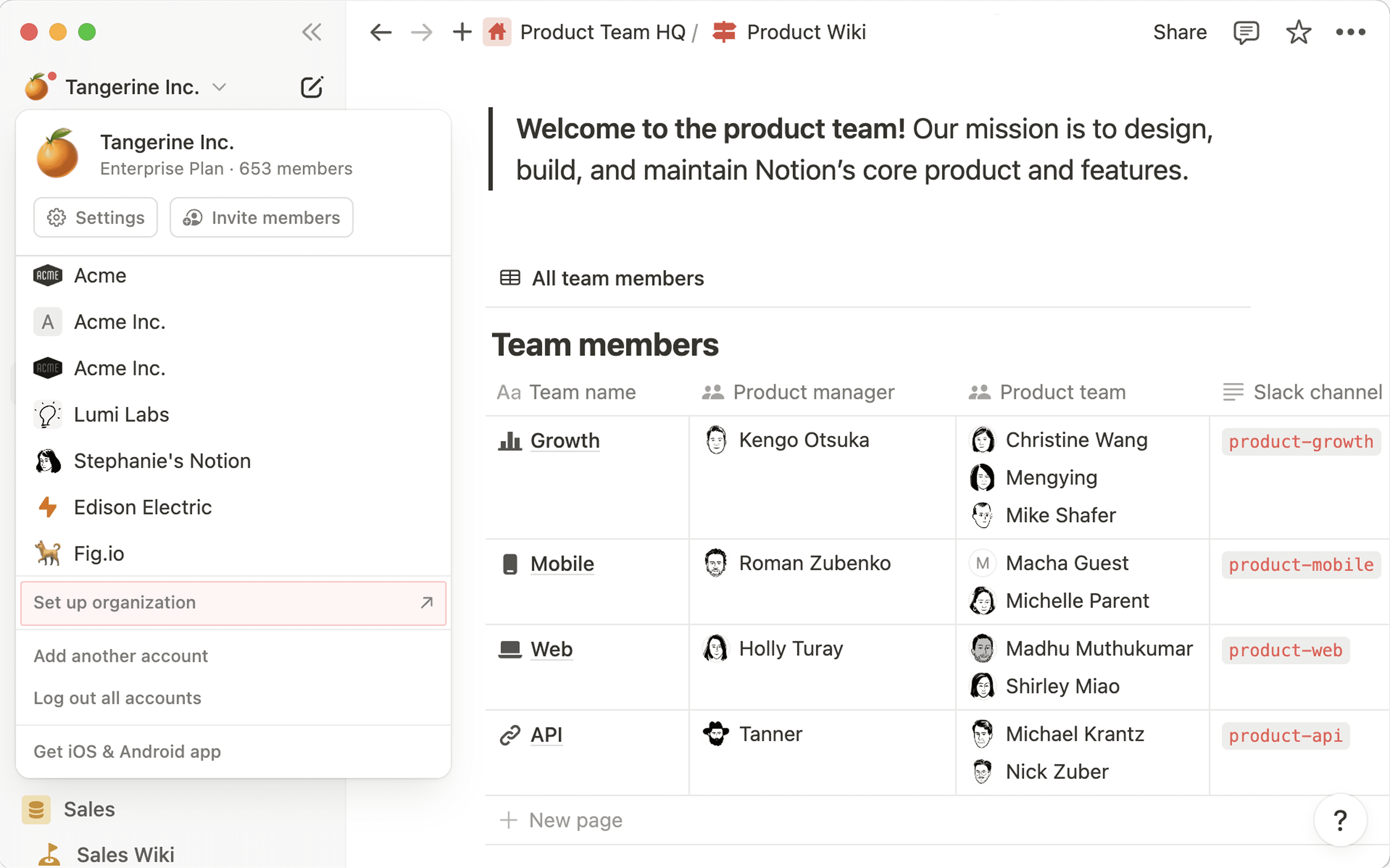 aide : configurer l’organisation