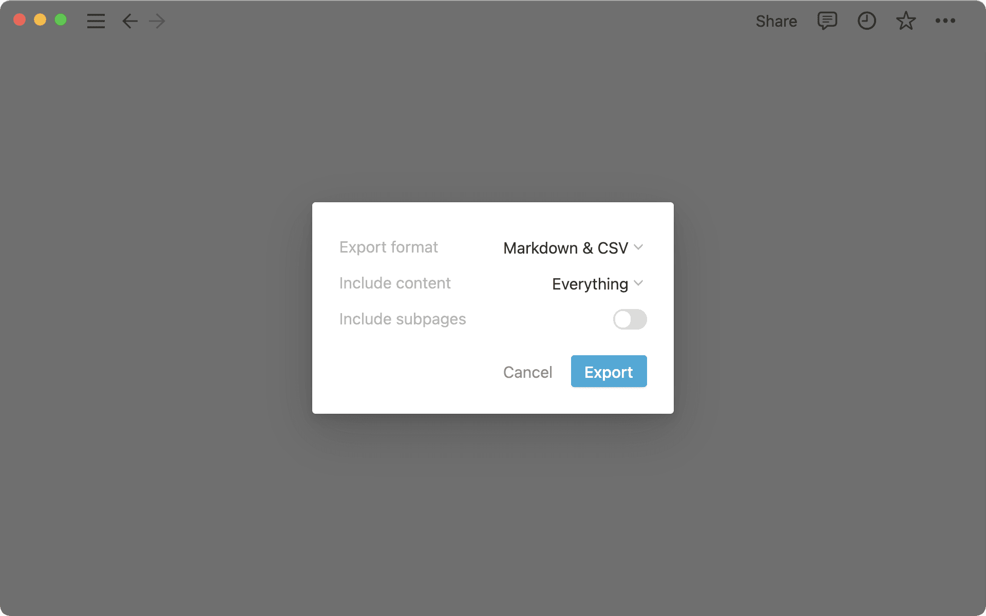 Exporter au format CSV ou markdown