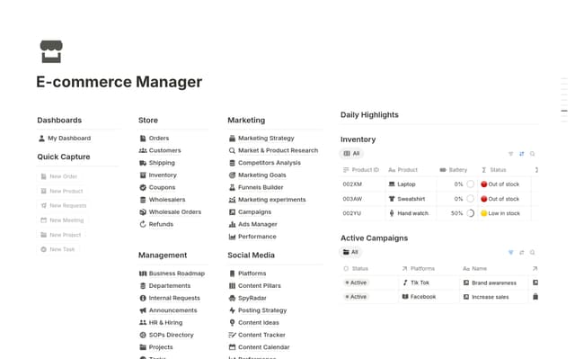E-commerce Manager