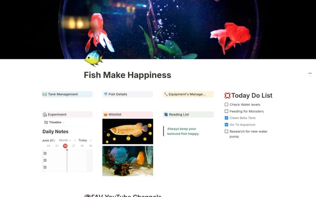 Aquarium (Fish Tank) Management