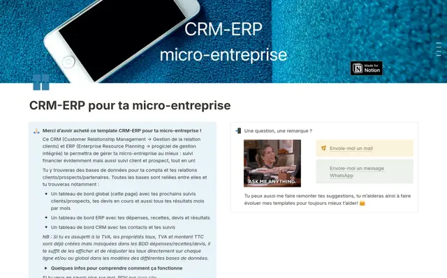 CRM-ERP pour ta micro-entreprise
