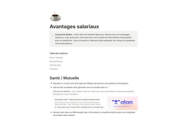 Avantages salariaux