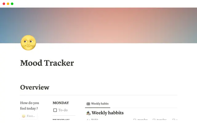 Notion Mood & Habit Tracker