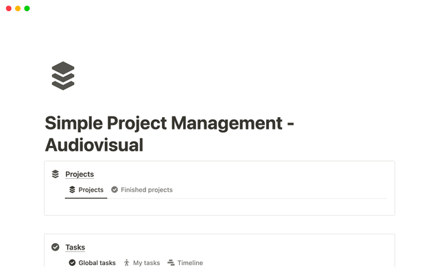 Simple Audiovisual Project Management