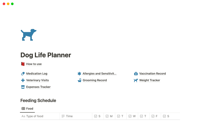 Dog Life Planner