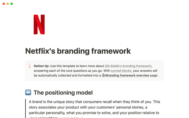 Estrutura de marca da Netflix