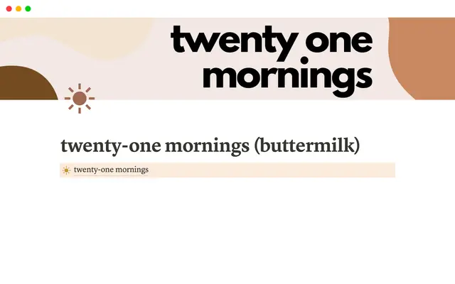 21 Mornings