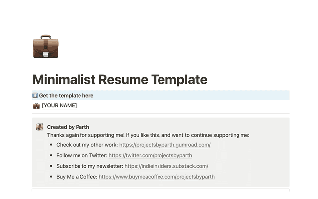 Minimalist Resume Template
