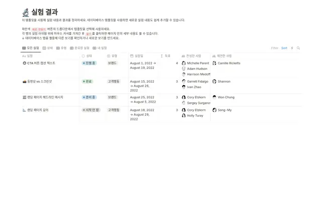 실험 결과