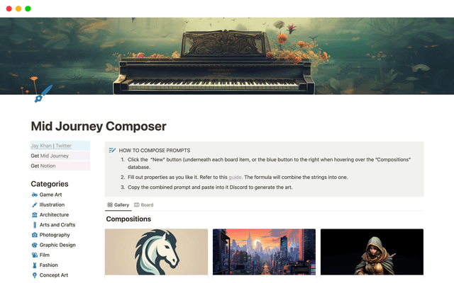 Mid Journey Composer