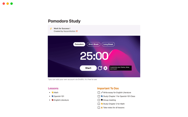 Pomodoro Study