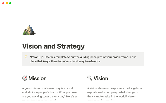 Vision and Strategy
