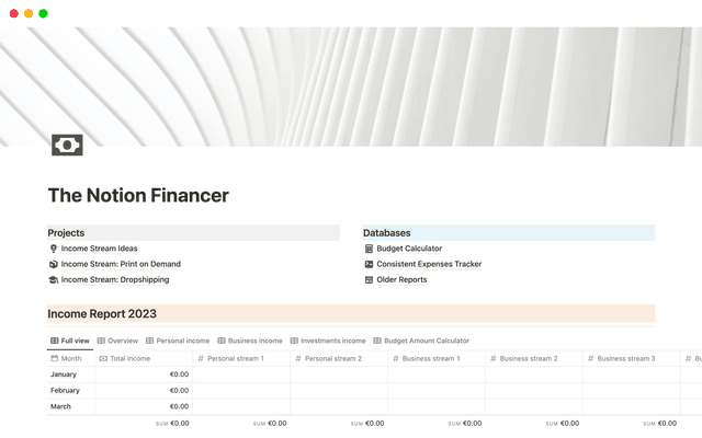 The Notion Financer