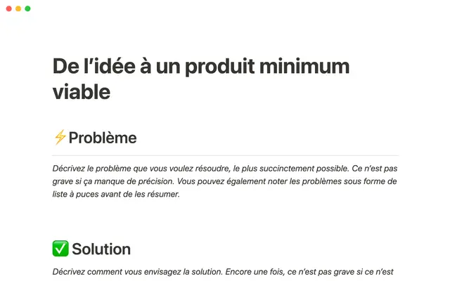 De l’idée à un produit minimum viable