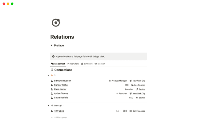 Relations