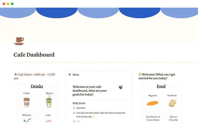 Cafe Dashboard